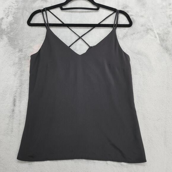 F&F Top Womens US 2 Black Strappy Criss Cross Spaghetti Strap Dressy Tank Cami - Picture 1 of 9